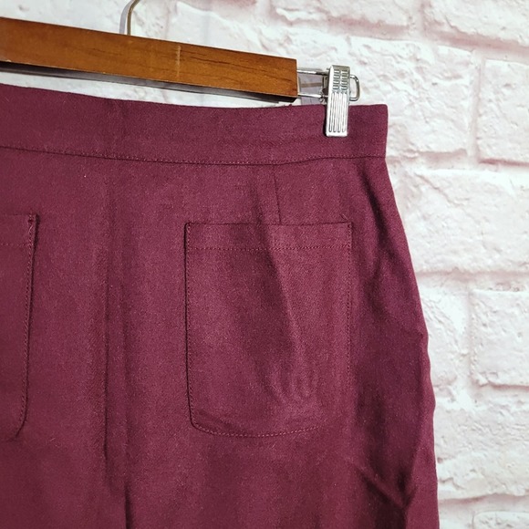 Modcloth Burgundy Red Wool Pocketed Mini Skirt - Picture 3 of 12